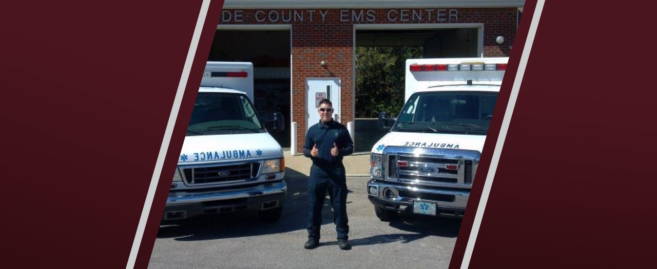 Alex Dougherty, a master’s student who earned an EKU degree in paramedicine, is a grad assistant for the Emergency Medical Care program.